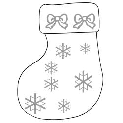 Coloriage d'une botte de Noël aux noeuds