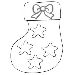 Coloriage d'une botte de Noël étoiles