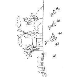 Coloriage des canards dans la campagne