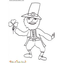 Coloriage Leprechaun de saint patrick. Coloriage du Leprechaun, le coloriage de saint Patrick à imprimer pour votre enfant