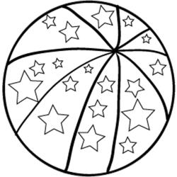 Coloriage pour les petits : ballon aux étoiles