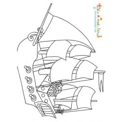 Coloriage d'une caravelle