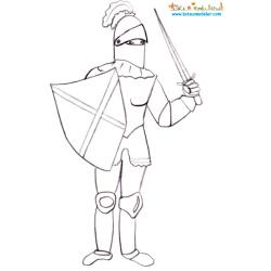 Coloriage chevalier en armure