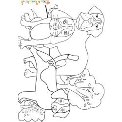 Coloriage de trois chiens 
