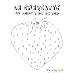 Coloriage Fraise en forme de coeur