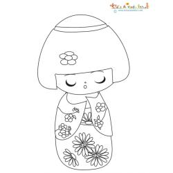 Petite kimmidoll à colorier