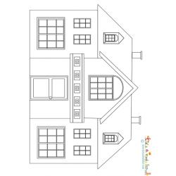 Maison à petit fronton à imprimer