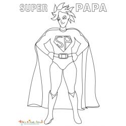 Coloriage super Papa à la cape