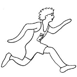 Coloriage sport d'été : sportif course à pied