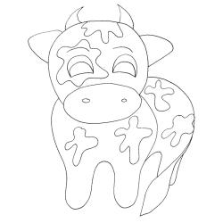 Coloriage de la vache à grosses taches