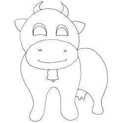 Coloriage de la vache à la cloche 
