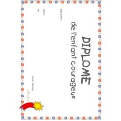 diplôme de l'enfant courageux fleurs 
