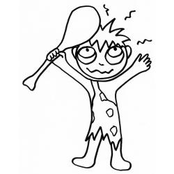 Coloriage d'un homme de cro-magnon s'assomant 