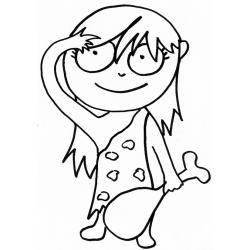 coloriage d'une femme de cro-magnon coquette 