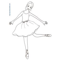 Coloriage danseuse tournant sur une pointe