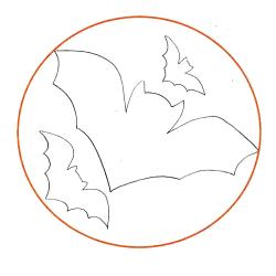 coloriage vitrail d'Halloween modèle chauve souris