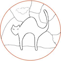 Modèle vitrail : le chat - junior