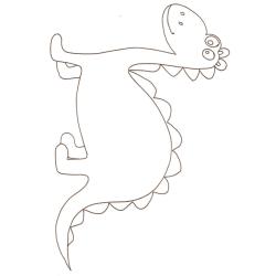 coloriage d'un dinosaure à gros yeux