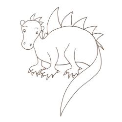 coloriage d'un petit dinosaure hérissé de piquants
