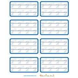 Etiquette de cahier bleues a imprimer