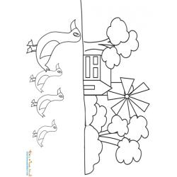 Coloriage famille canards