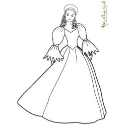 Un coloriage de la femme Barbe Bleue