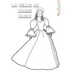 La femme de Barbe Bleue à colorier