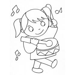 coloriage de la fille au tambour