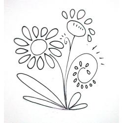 Imprimer le modèle de fleur pour peindre une assiette de décoration