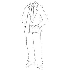 Poupée garçon : modèle de costume à colorier