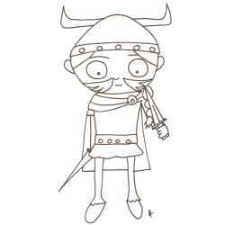 coloriage d'un gaulois à l'épée courte