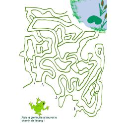 Jeu de labyrinthe à imprimer : oh! oh! Cette grenouille serait-elle perdu ? Imprime le jeu et aide la grenouille à trouver le chemin de sa mare.
