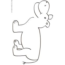 Coloriage d'un gros hippopotame à imprimer