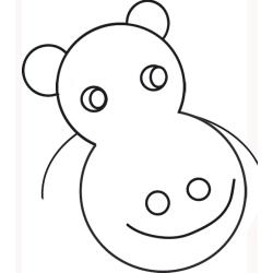 coloriage d'une tête d'hippopotame 