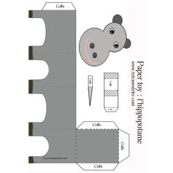 Paper toy hippopotame