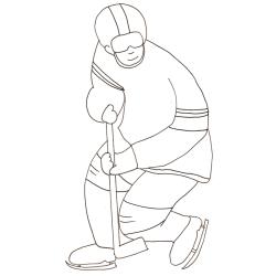 Coloriage d'un joueur de hockey sur glace 