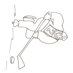 Coloriage hockey à la crosse