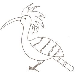 Coloriage d'une huppe