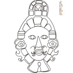 Coloriage masque Inca