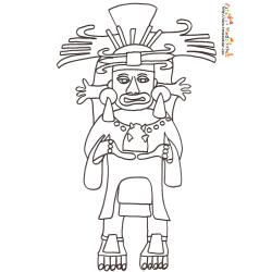 Coloriage statuette Inca 
