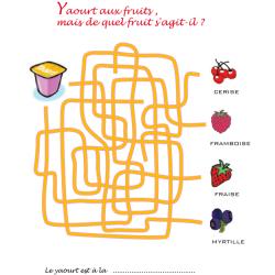 Jeu de fils mêlés : yaourt aux fruits rouges