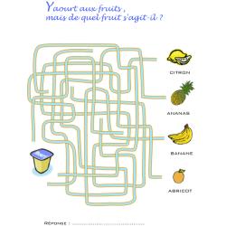 Jeu de fils mêlés : yaourt aux fruits