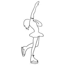 Coloriage patineuse simple dame