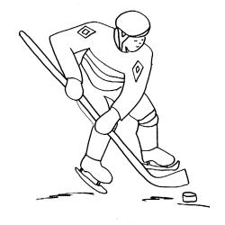 Coloriage d'un joueur de hockey 