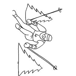 Imprimer le coloriage du skieur