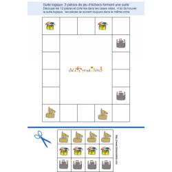 jeu de suite logique : 12 pièces de jeu d'échecs à placer