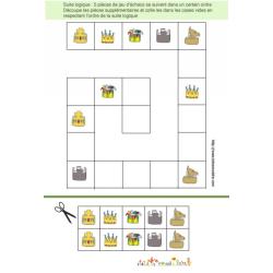 jeu de suite logique : continuer la suite de 5 pièces 