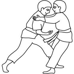 Coloriage judo à imprimer
