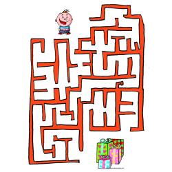Jeu de Noel : imprime ce jeu de labyrinthe et aide cet enfant à trouver ses cadeaux, tu es prà™t ? Un labyrinthe de Noà´l à imprimer pour jouer en attendant le Père Noà&