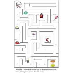 Jeu à imprimer : un jeu de labyrinthe à imprimer pour t'amuser sur les saveurs sucrées et salées